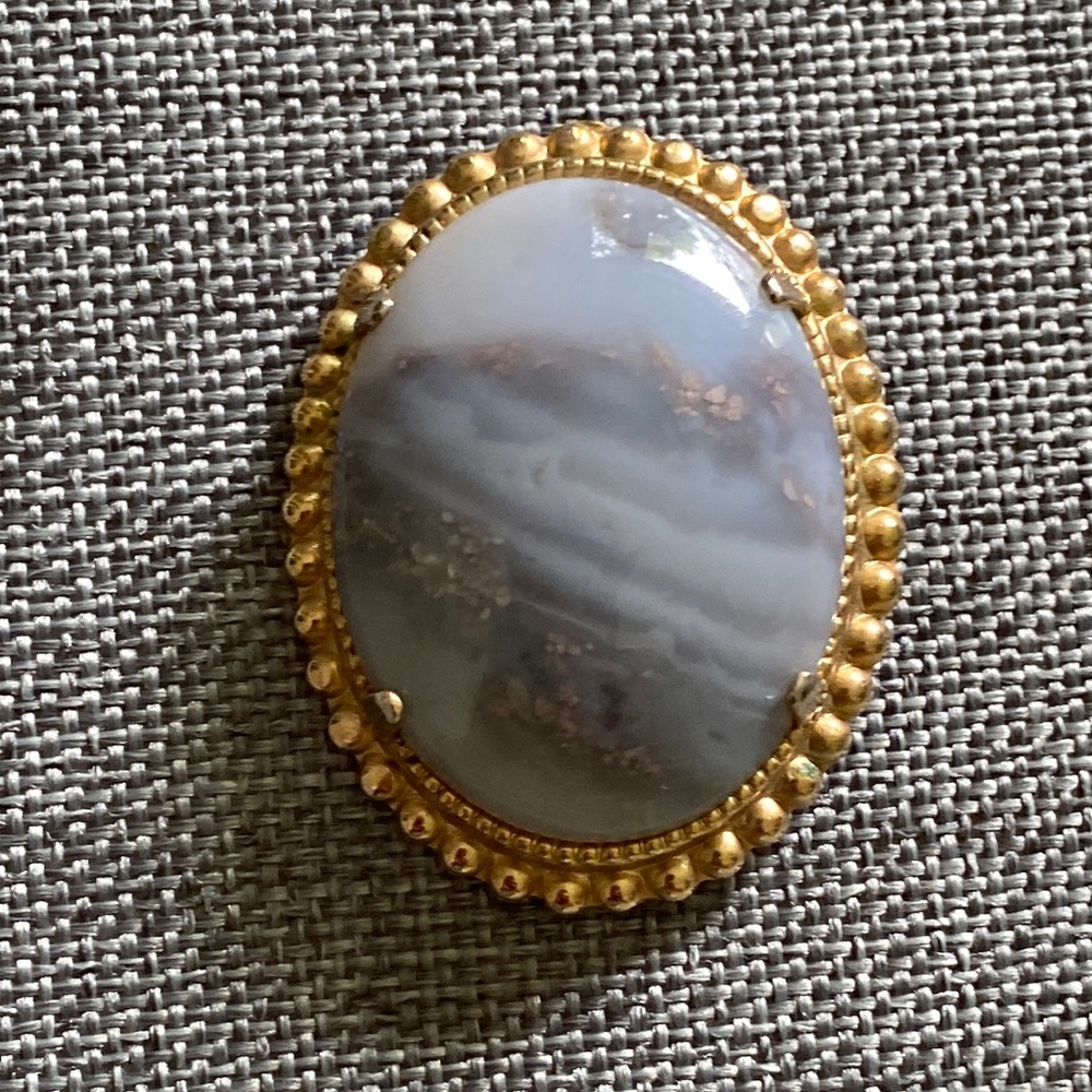Vintage Grey Stone Brooch